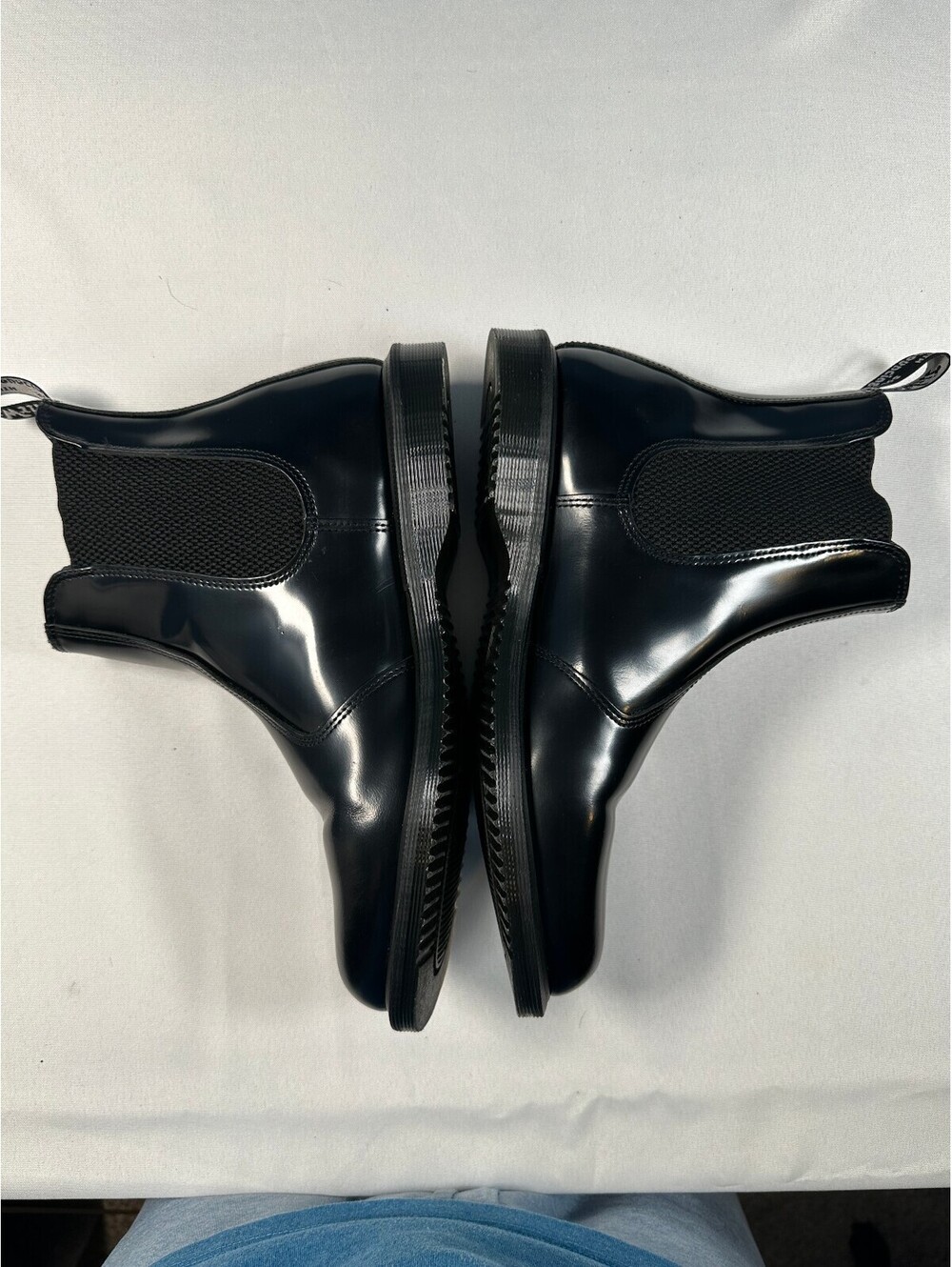 Dr Martens Flora Black Polished Smooth Leather Chelsea Boots Women's Size 11 - Picture 2 of 6